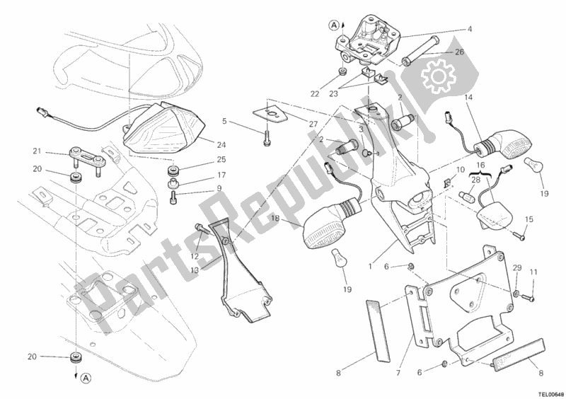 Tutte le parti per il Fanale Posteriore del Ducati Superbike 1198 SP USA 2011